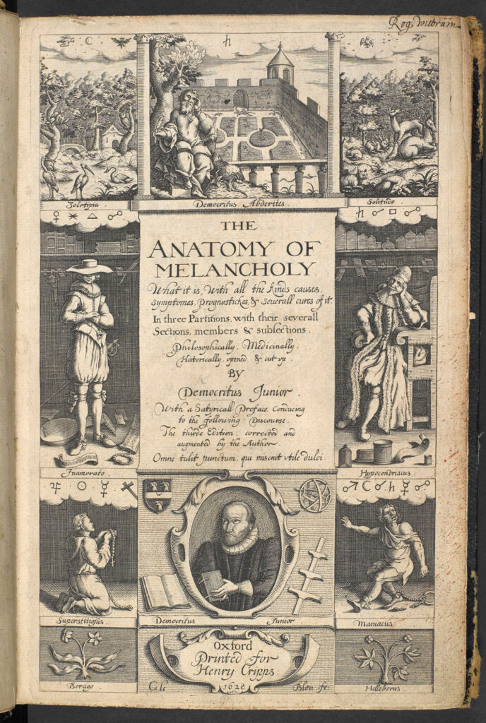 Cover for the book anatomy of melancholy